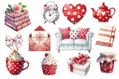 February Valentine Stickers Clipart Bundle - CraftNest - Digital Crafting and Art