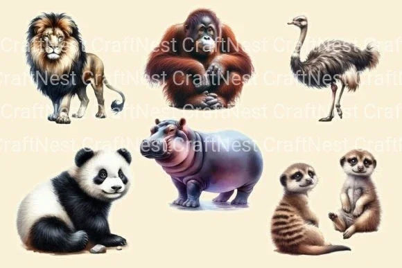 Zoo Animals Clipart Bundle - CraftNest - Digital Crafting and Art