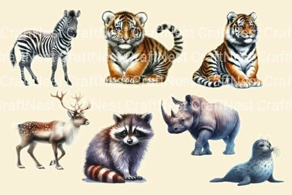 Zoo Animals Clipart Bundle - CraftNest - Digital Crafting and Art