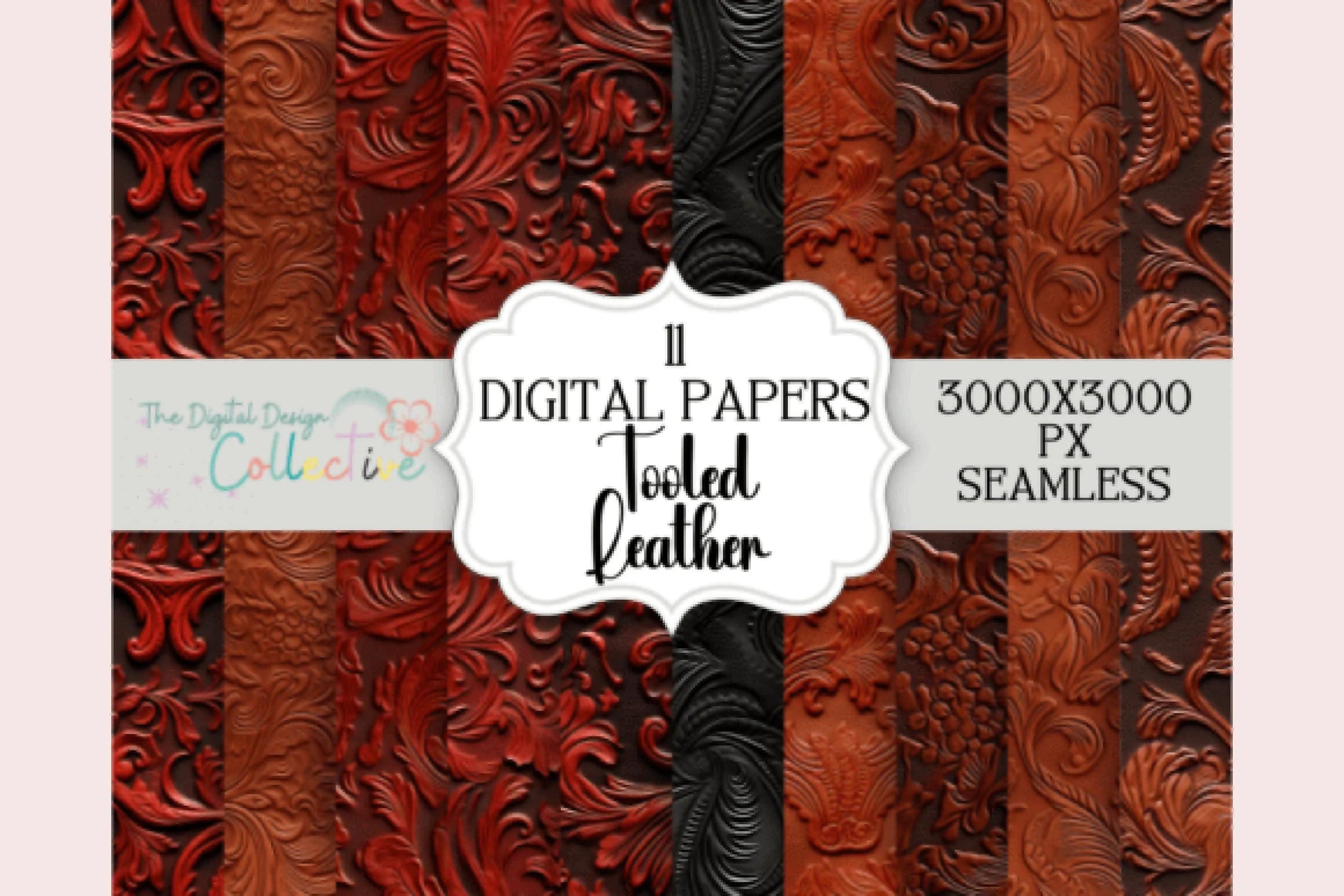 Leather Western Seamless Digital Paper - CraftNest - Digital Crafting and Art