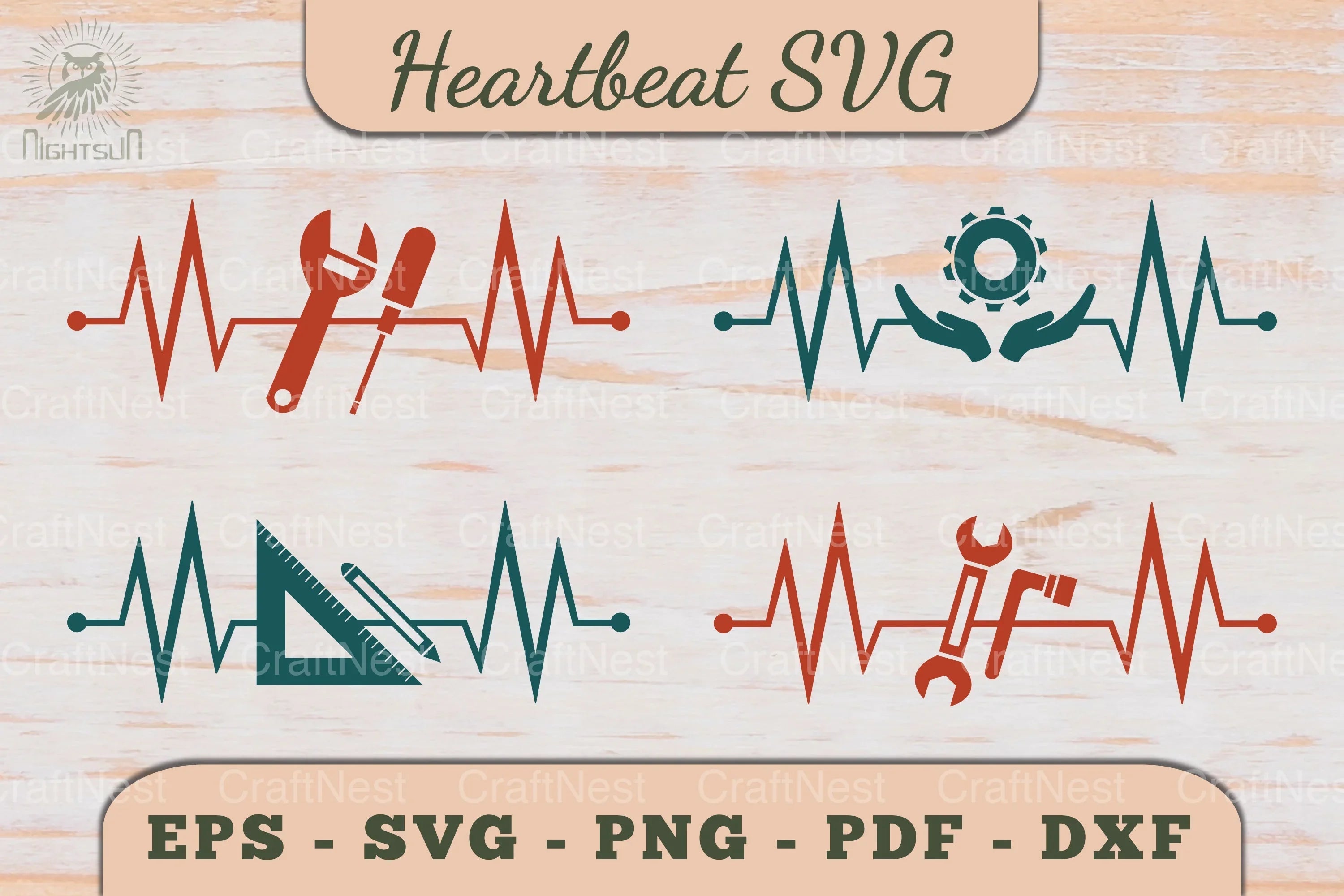 Heartbeat SVG Bundle - CraftNest - Digital Crafting and Art