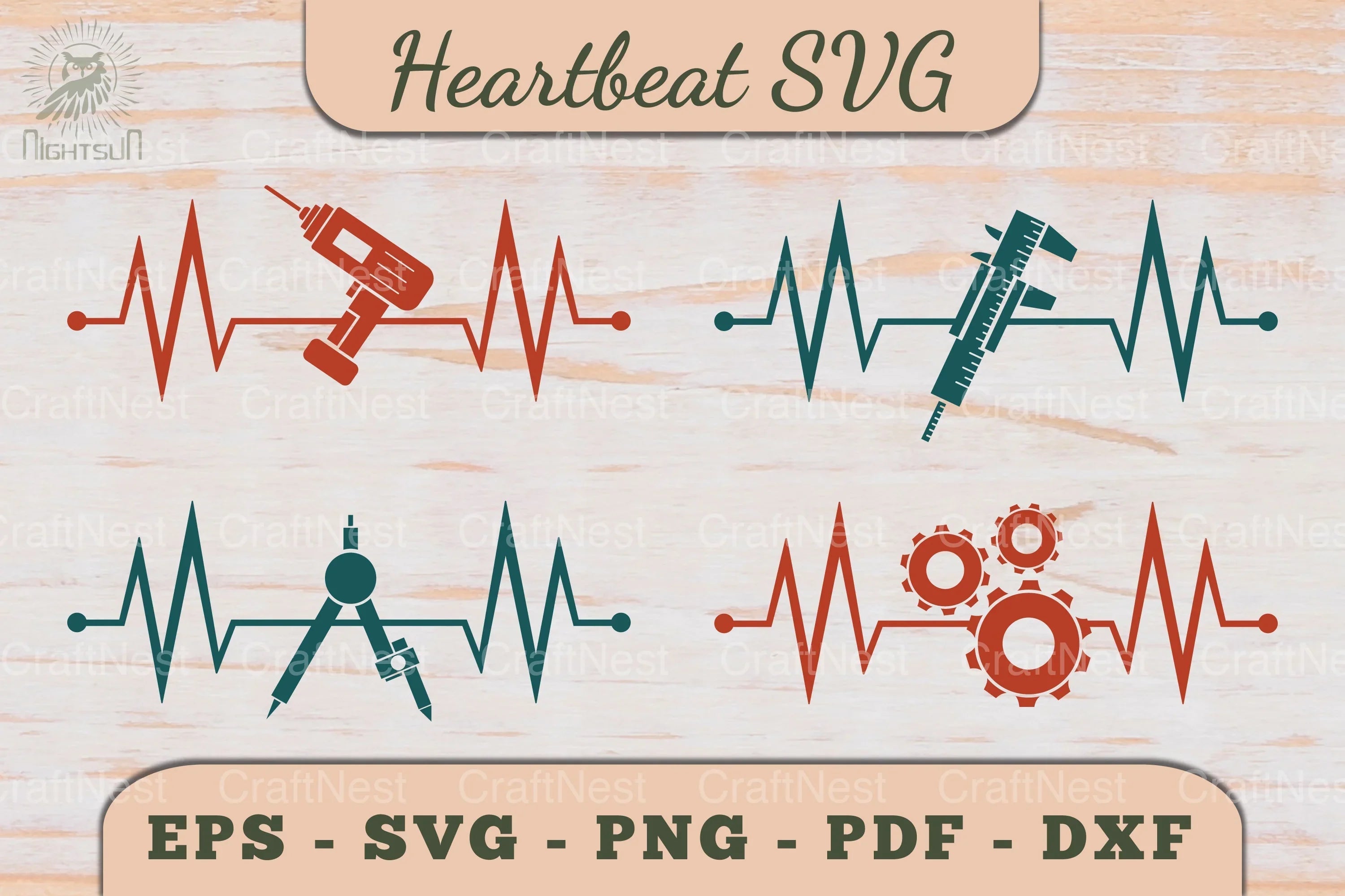 Heartbeat SVG Tools Clipart Bundle - CraftNest - Digital Crafting and Art