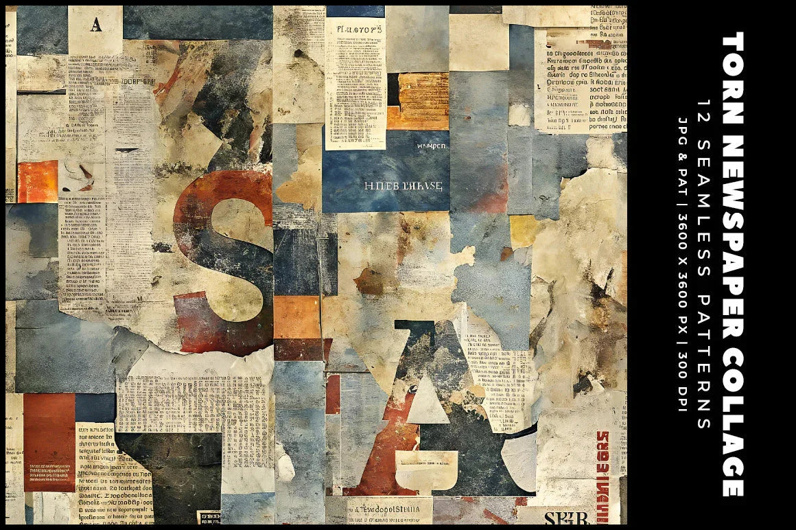 Torn Newspaper Collages - Funky & Groovy