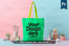 Tote Bag Cup Mockup Realistic Template
