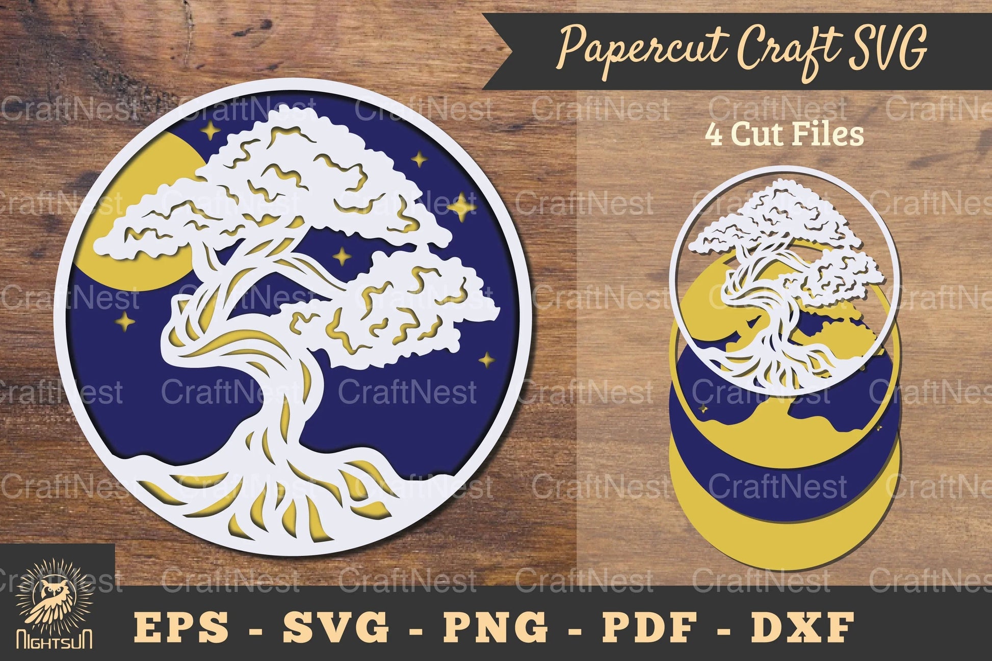 Tree 3D Papercut Shadow Box Clipart Bundle - CraftNest - Digital Crafting and Art