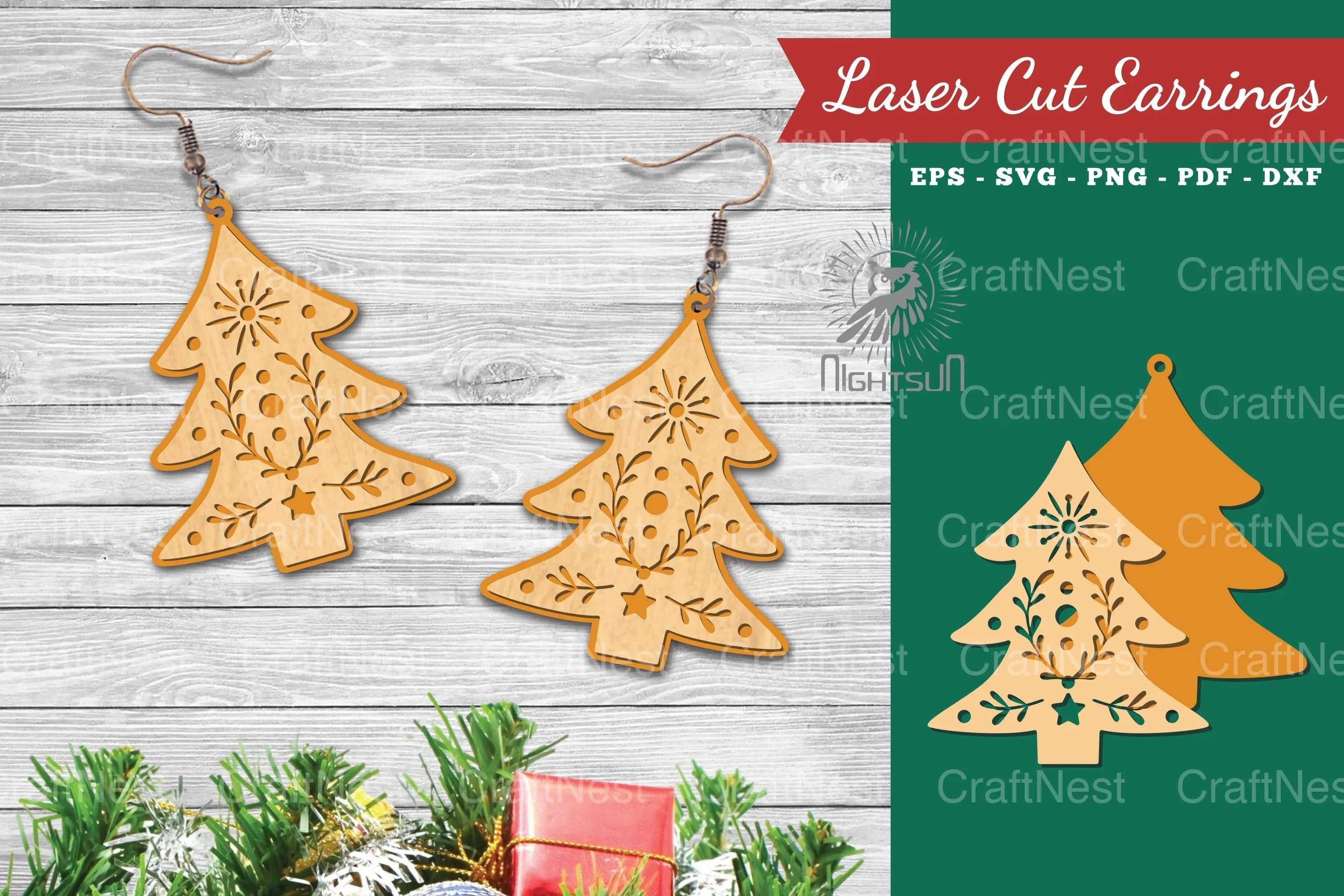 Tree Laser Cut Earrings SVG Bundle - CraftNest - Digital Crafting and Art