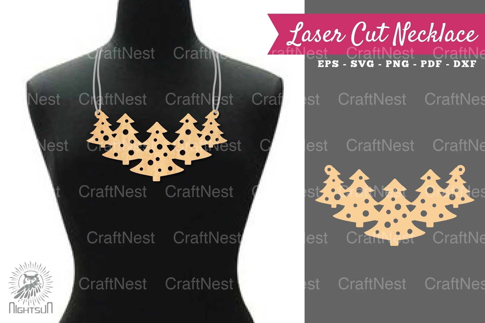 Tree Laser Cut Necklace Design Clipart Bundle - CraftNest - Digital Crafting and Art