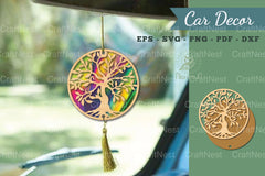 Tree Lasercut Car Decor SVG Bundle - CraftNest - Digital Crafting and Art