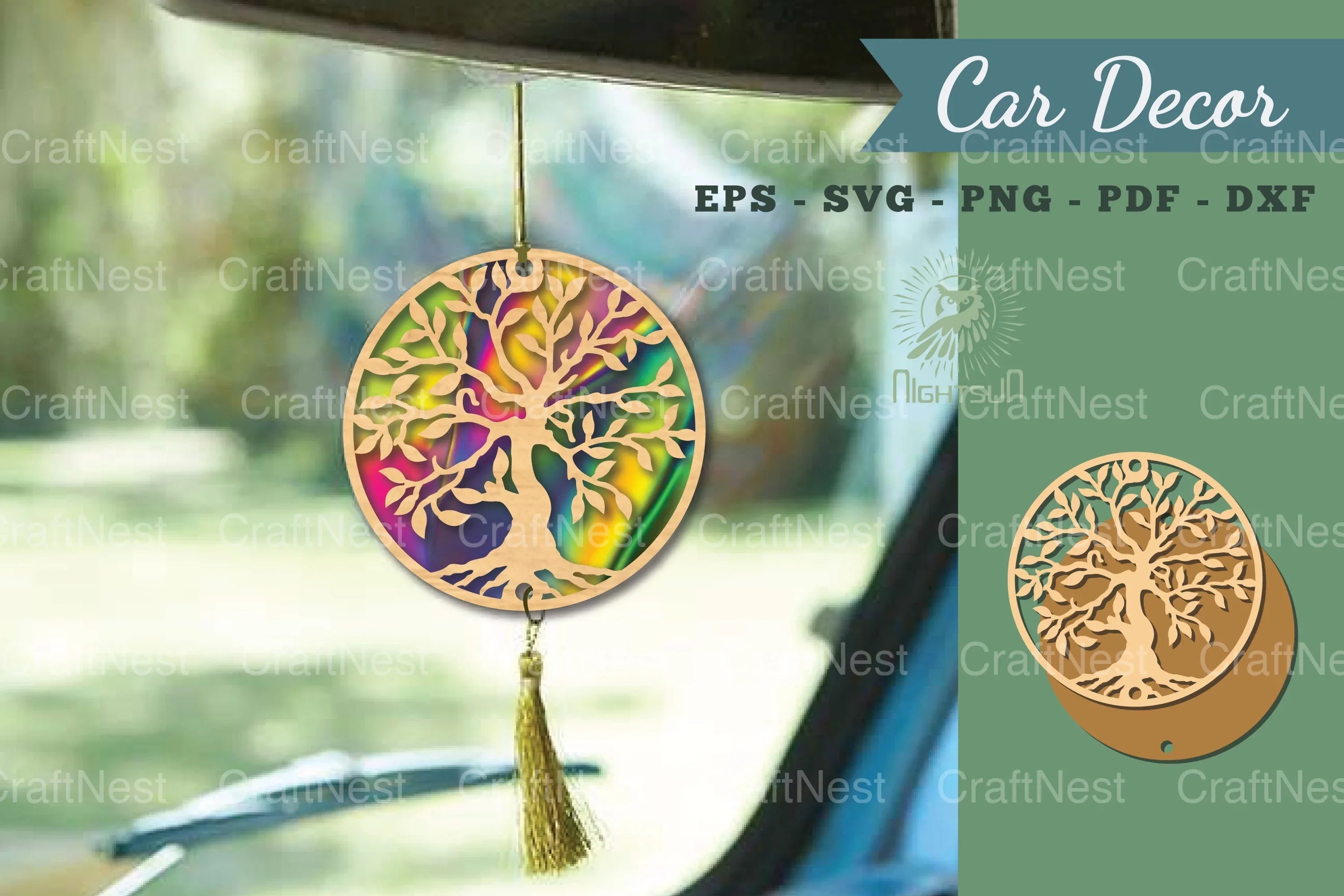 Tree Lasercut Car Decor SVG Bundle - CraftNest - Digital Crafting and Art