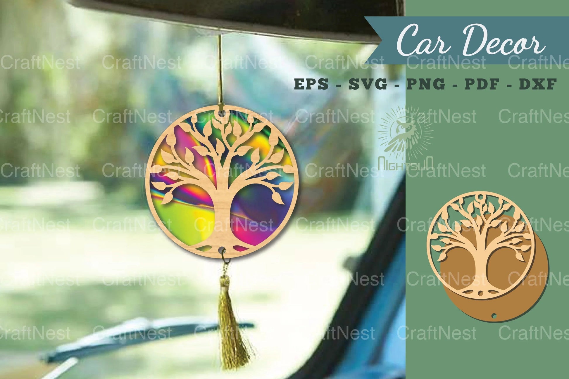 Tree Lasercut Car Decor Clipart Bundle - CraftNest - Digital Crafting and Art