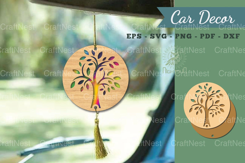 Tree Lasercut Car Decor SVG Bundle - CraftNest - Digital Crafting and Art
