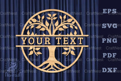 Tree Life Lasercut Split Monogram Clipart Bundle - CraftNest - Digital Crafting and Art