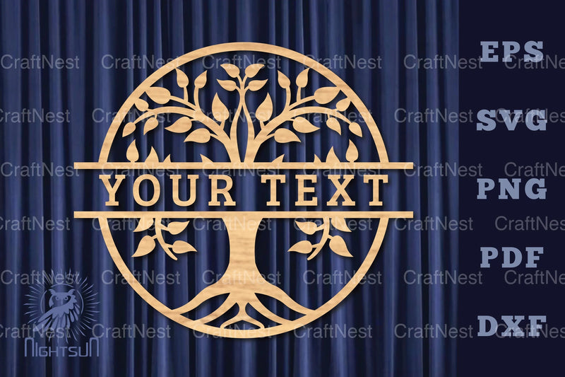 Tree Life Lasercut Split Monogram Clipart Bundle - CraftNest - Digital Crafting and Art