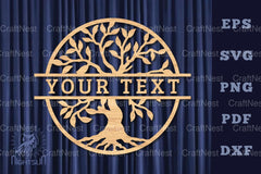 Tree Life Lasercut Split Monogram Clipart Bundle - CraftNest - Digital Crafting and Art