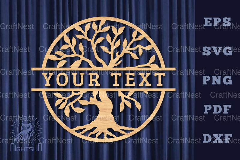 Tree Life Lasercut Split Monogram Clipart Bundle - CraftNest - Digital Crafting and Art