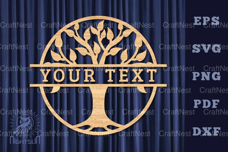 Tree of Life Lasercut Split Monogram SVG Bundle - CraftNest - Digital Crafting and Art