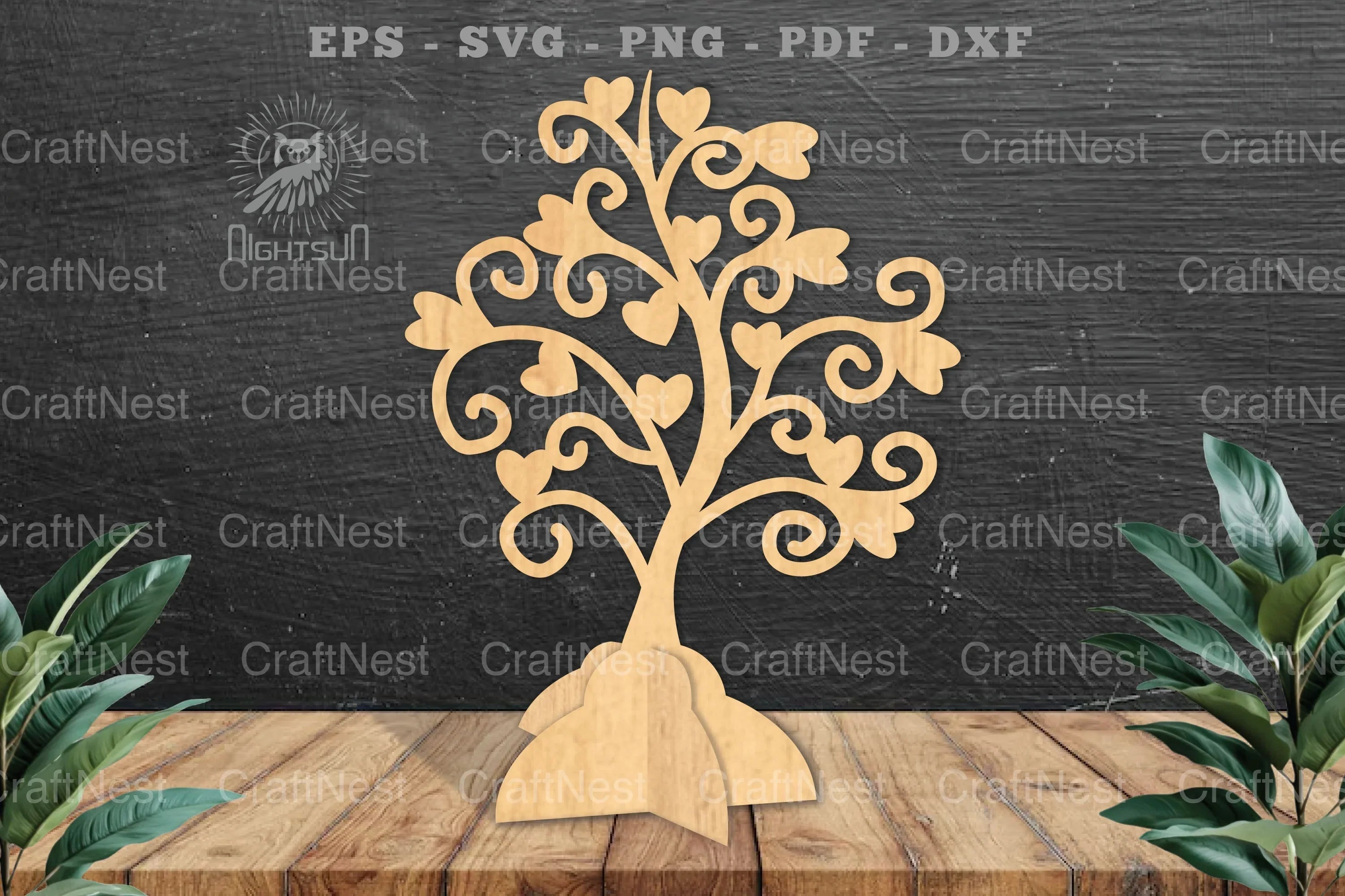 Tree Love Laser Cut Home Decoration - Wall Art Decor - CraftNest - Digital Crafting and Art