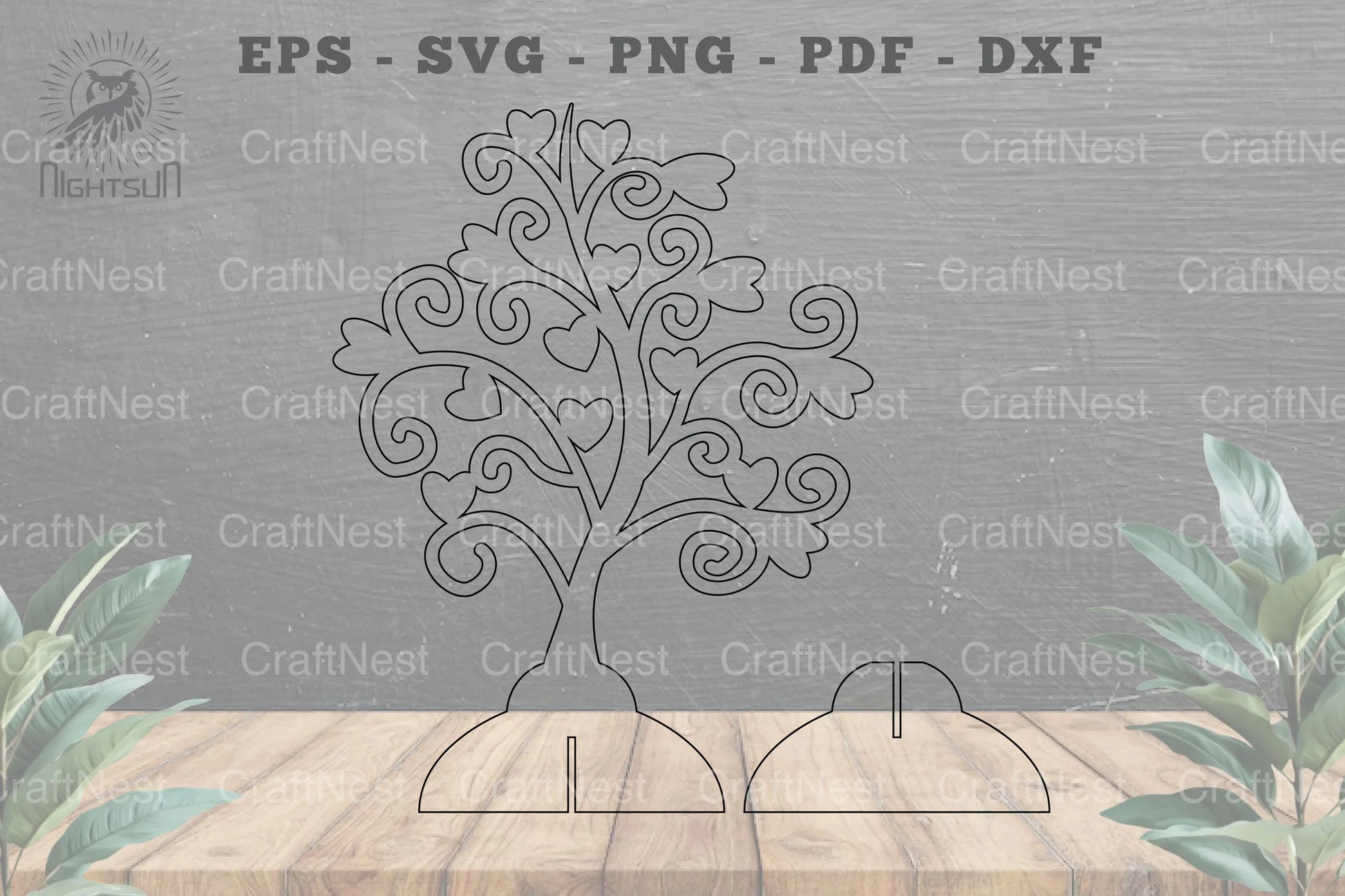 Tree Love Laser Cut Home Decoration - Wall Art Decor - CraftNest - Digital Crafting and Art