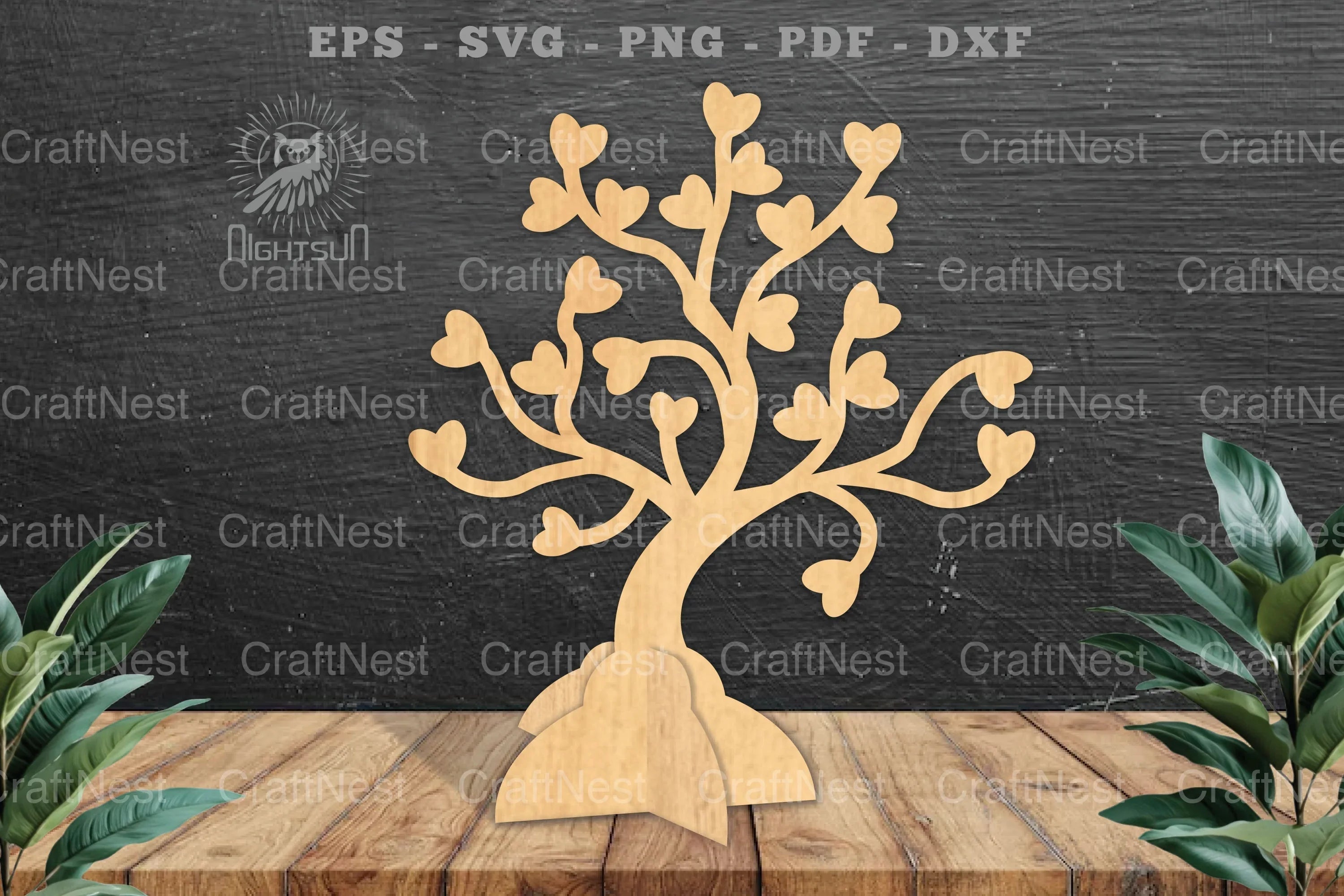 Tree Love Laser Cut Home Decoration - Wall Art Decor - CraftNest - Digital Crafting and Art