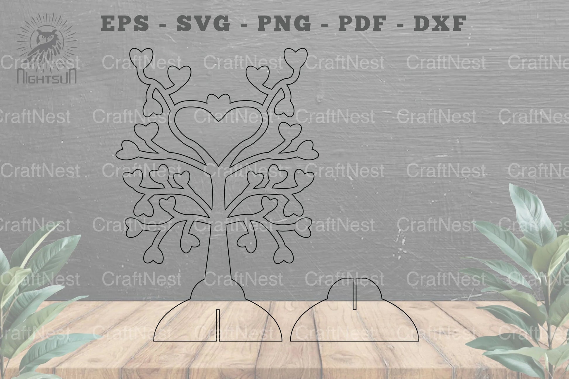 Tree Love Laser Cut Home Decoration - Wall Art Decor - CraftNest - Digital Crafting and Art