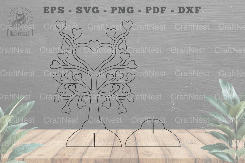 Tree Love Laser Cut Home Decoration - Wall Art Decor - CraftNest - Digital Crafting and Art