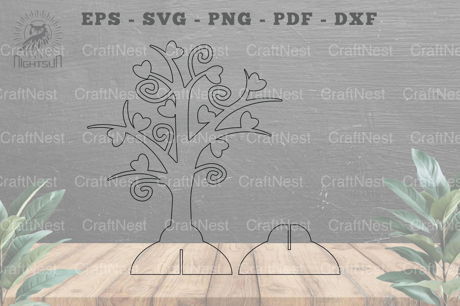 Tree Love Laser Cut Home Decoration Wall Art - CraftNest - Digital Crafting and Art