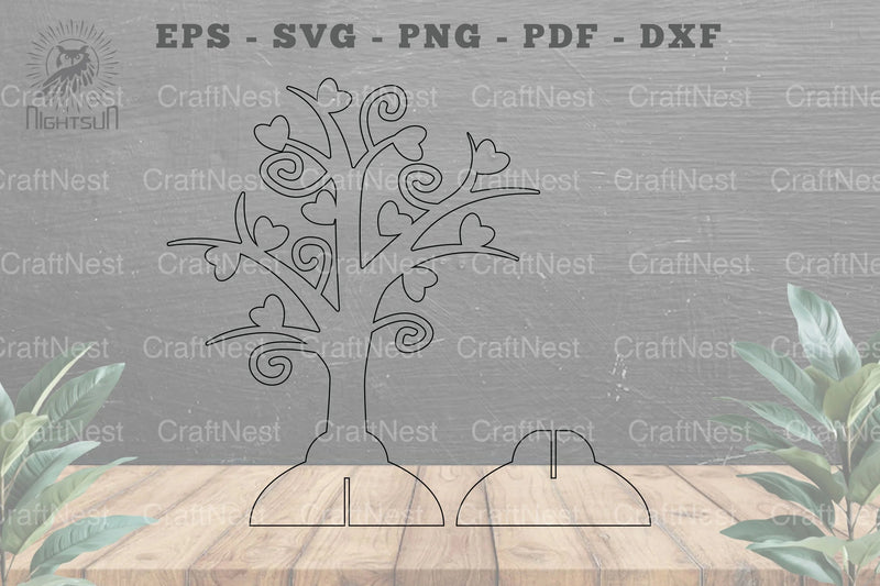 Tree Love Laser Cut Home Decoration Wall Art - CraftNest - Digital Crafting and Art