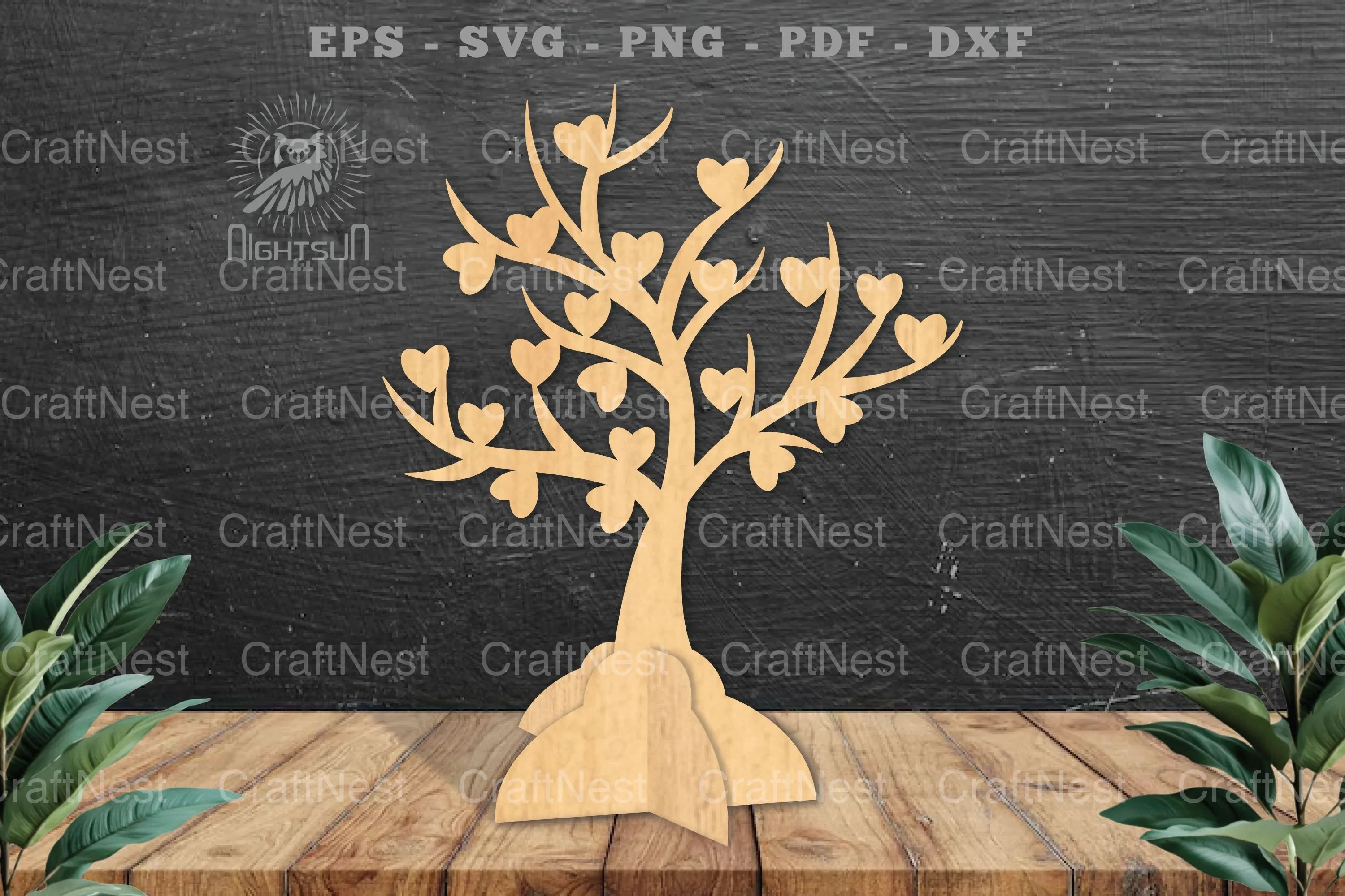 Tree Love Laser Cut Home Decoration Sign - CraftNest - Digital Crafting and Art