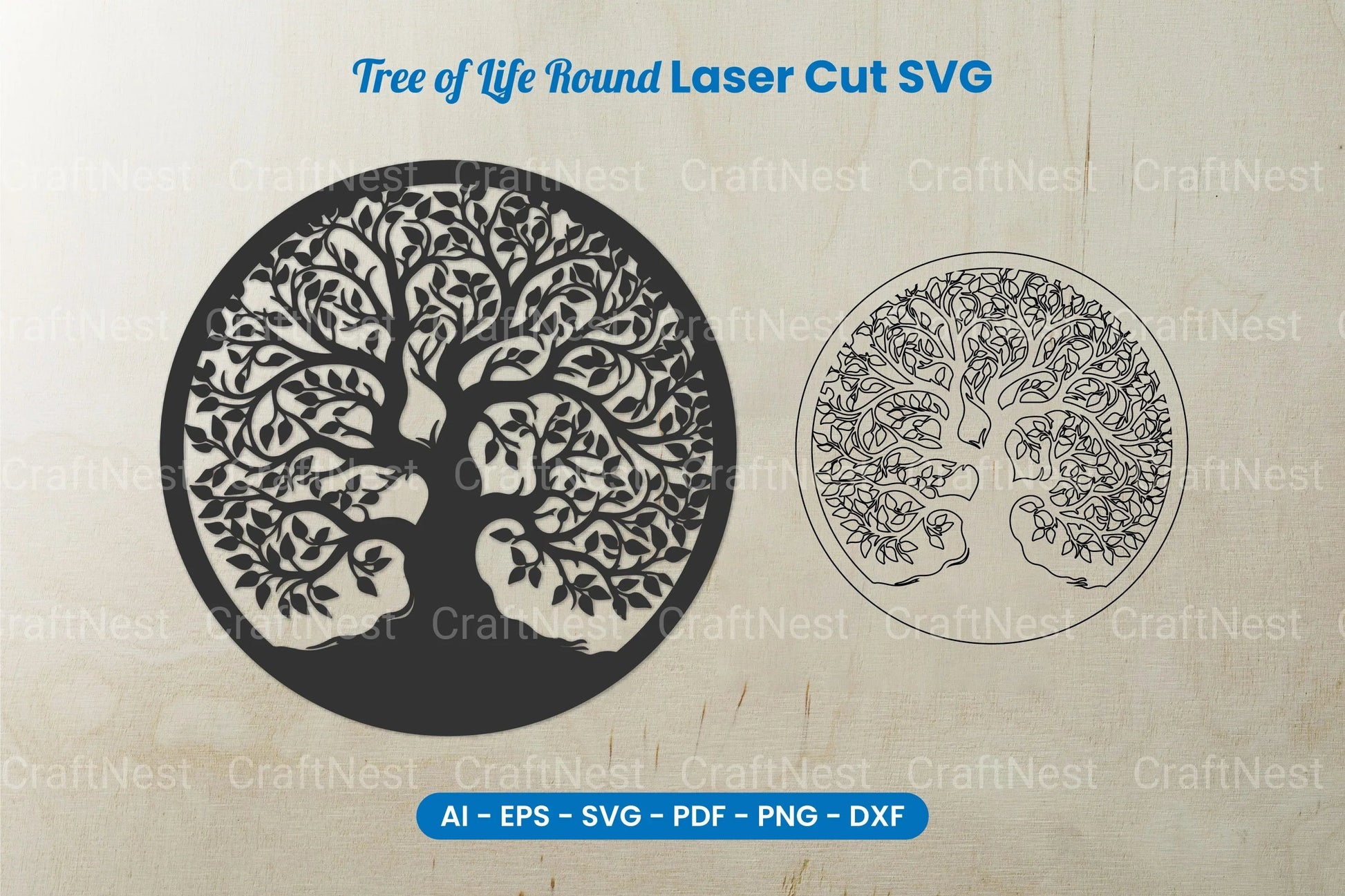Tree of Life Round Laser Cut SVG Bundle - CraftNest - Digital Crafting and Art