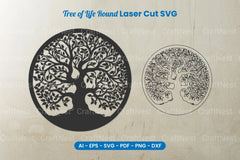 Tree of Life Round Laser Cut SVG Bundle - CraftNest - Digital Crafting and Art