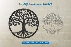 Tree of Life Round Laser Cut SVG Bundle - CraftNest - Digital Crafting and Art