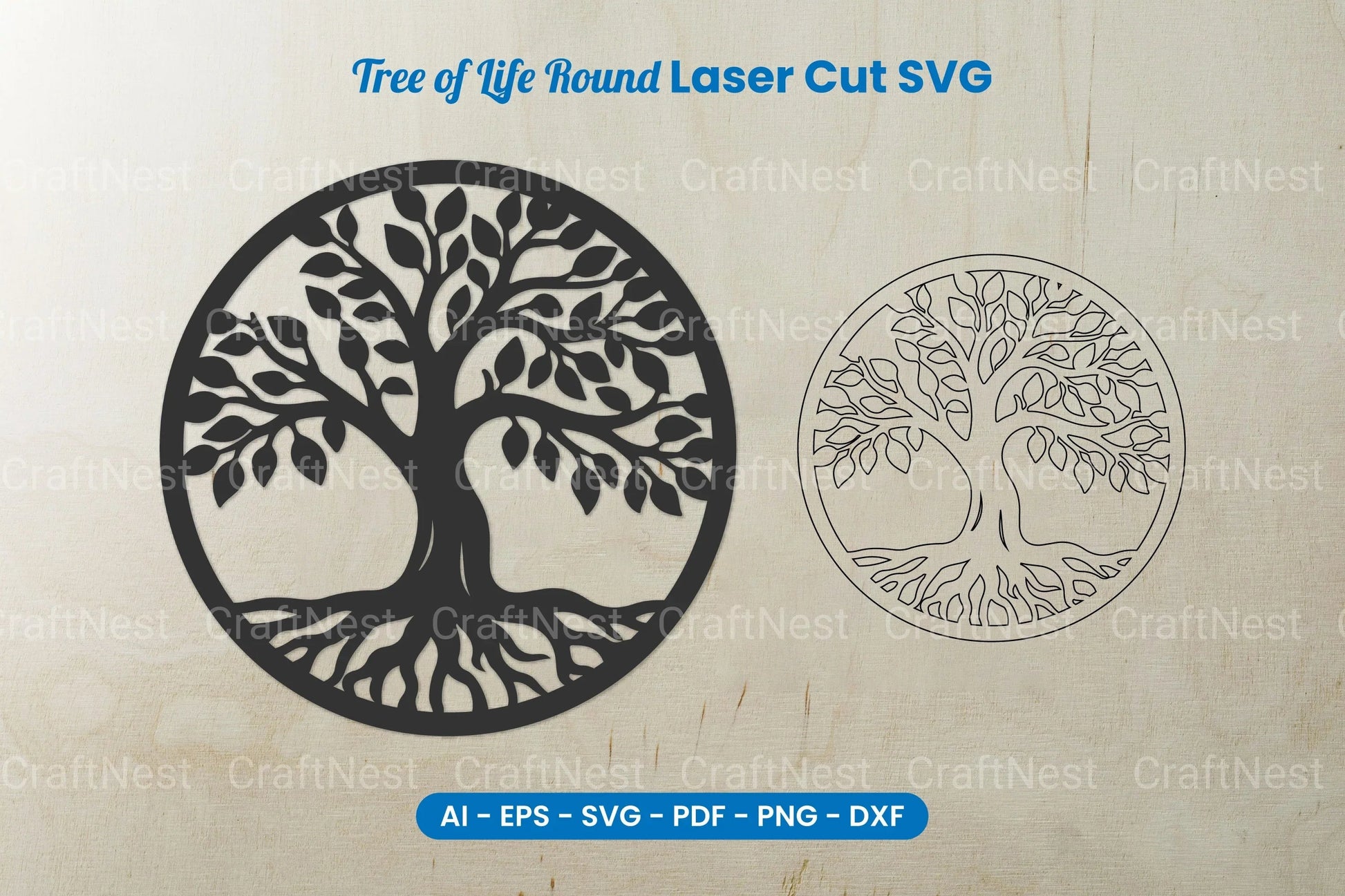 Tree of Life Round Laser Cut SVG Bundle - CraftNest - Digital Crafting and Art