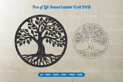 Tree of Life Round Laser Cut SVG Bundle - CraftNest - Digital Crafting and Art