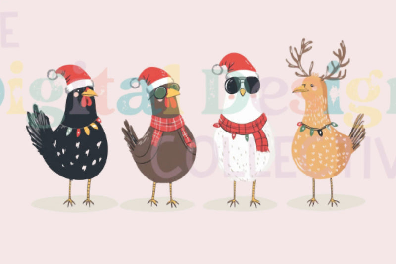 Festive Christmas Chicken Clipart Bundle - CraftNest - Digital Crafting and Art