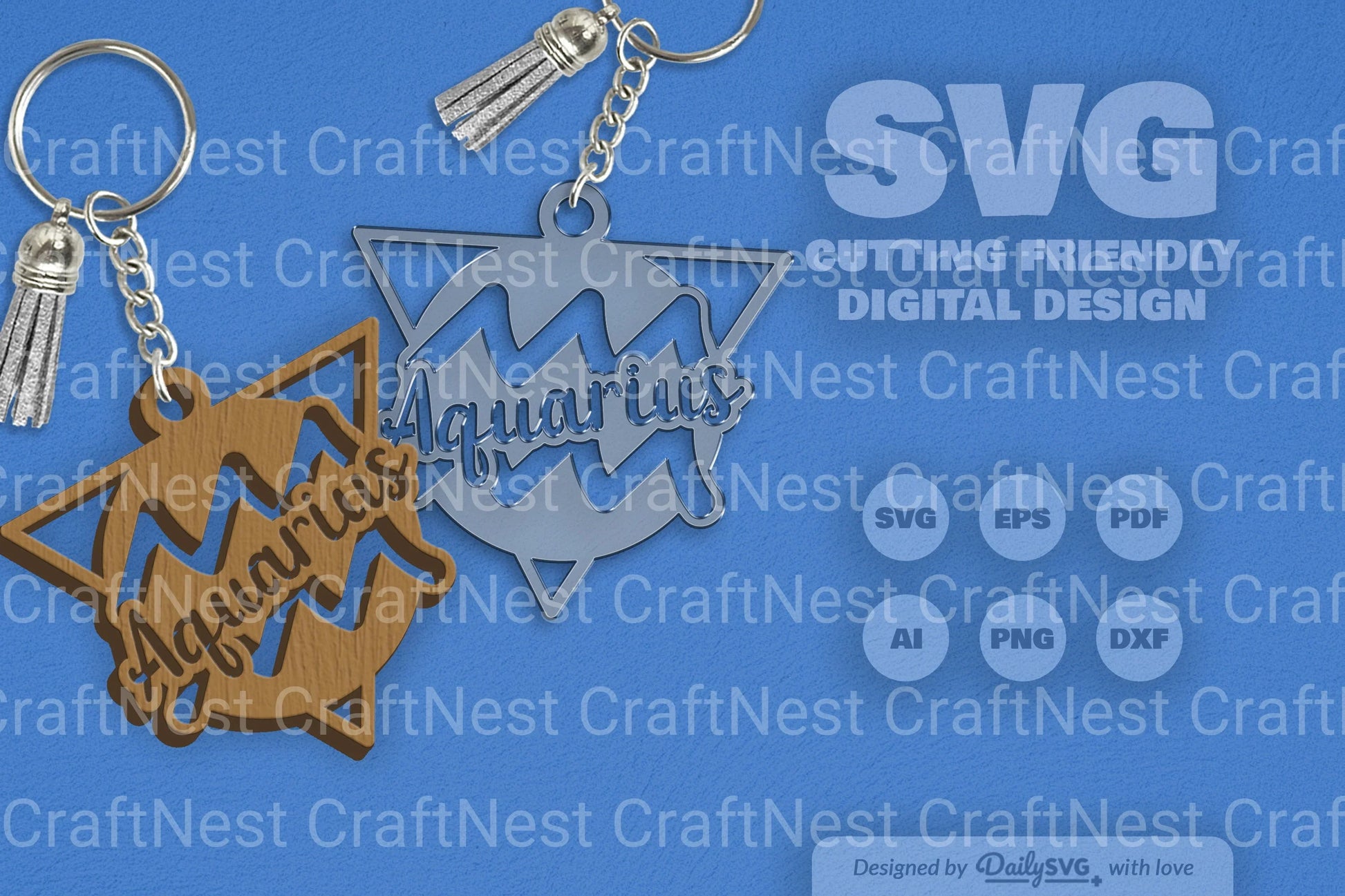 Aquarius Zodiac Triangle SVG Bundle - CraftNest - Digital Crafting and Art