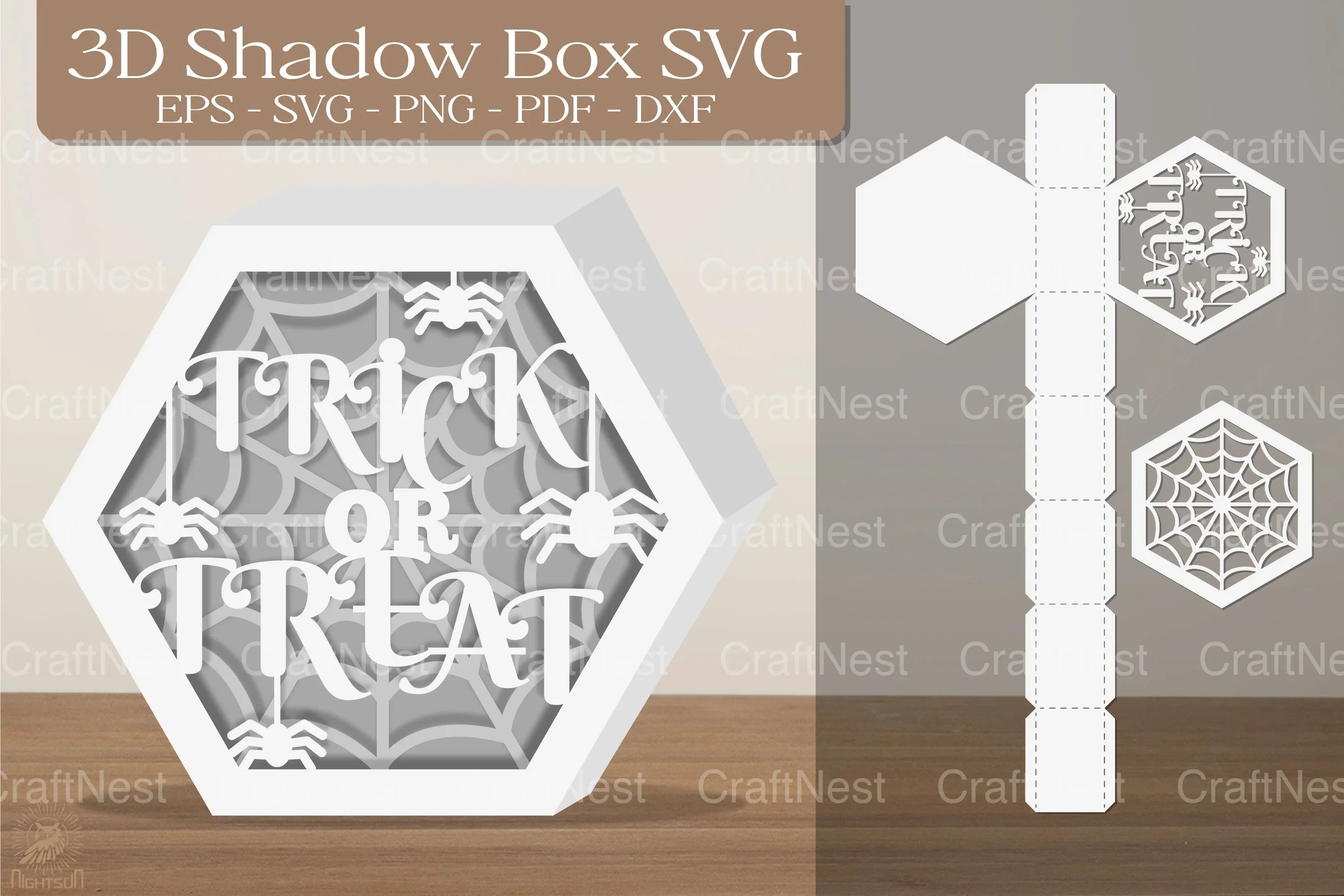 Trick Or Treat 3D Shadow Box SVG Bundle - CraftNest - Digital Crafting and Art