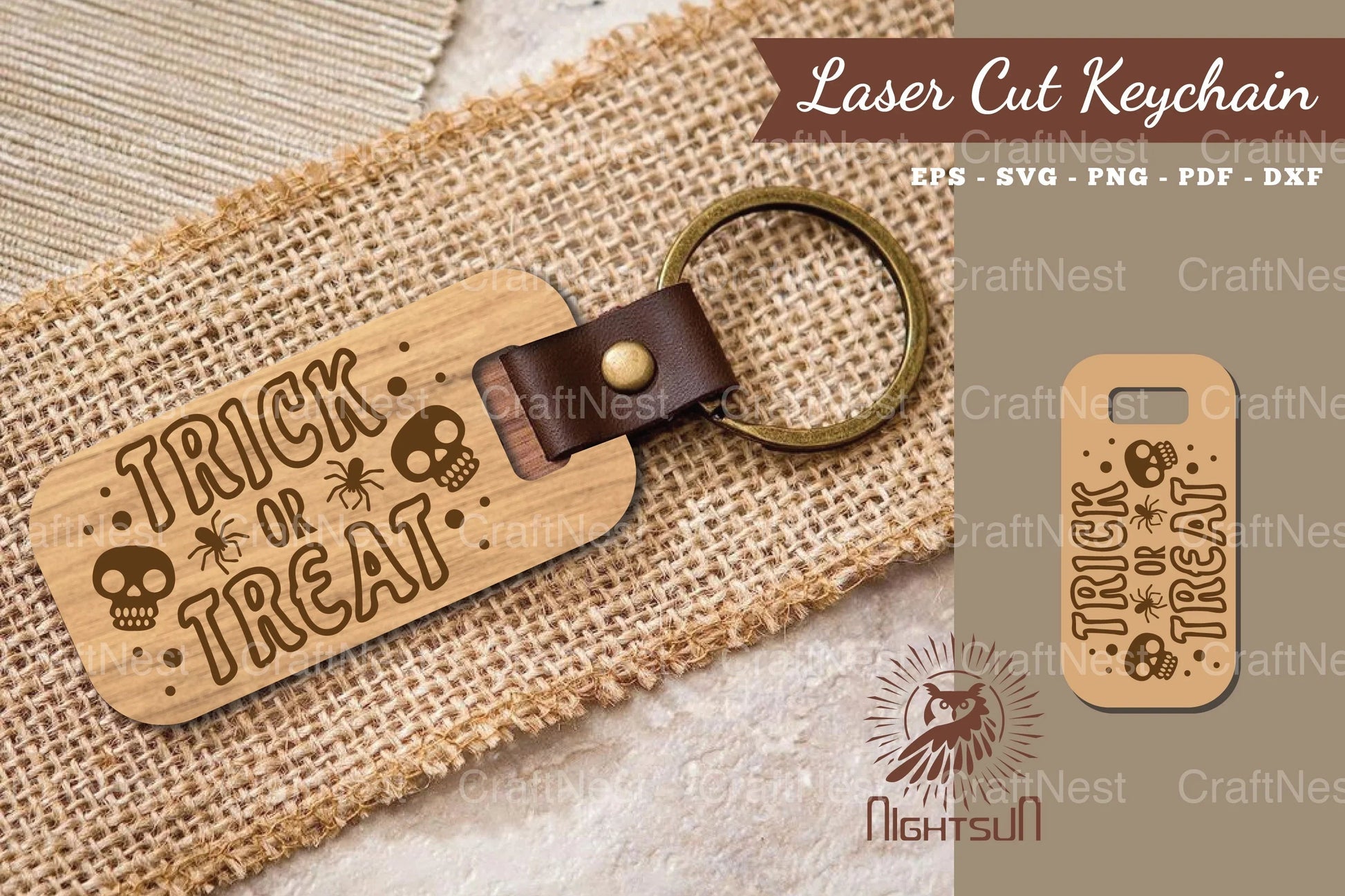 Trick Or Treat Laser Cut Keychain Design Bundle - CraftNest - Digital Crafting and Art