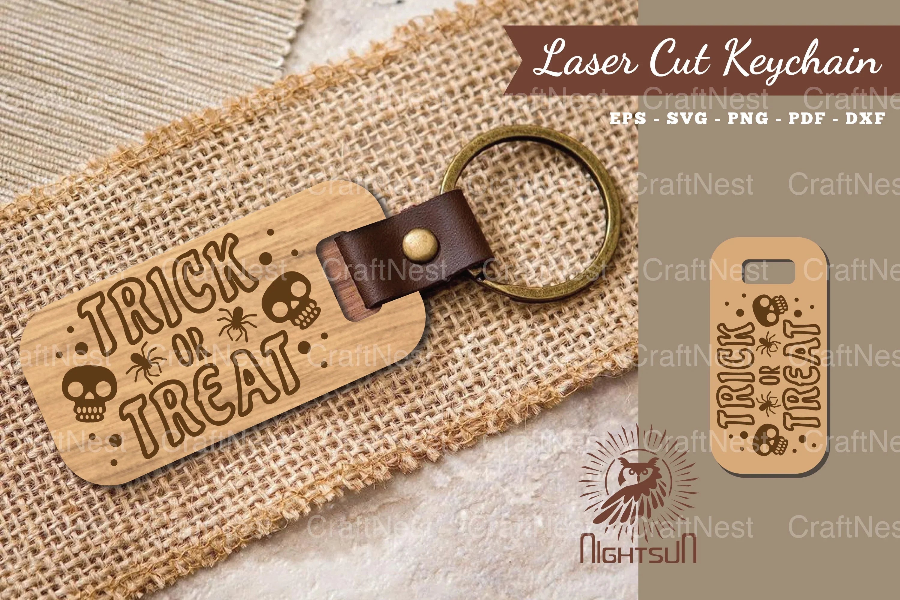 Trick Or Treat Laser Cut Keychain Design Bundle - CraftNest - Digital Crafting and Art