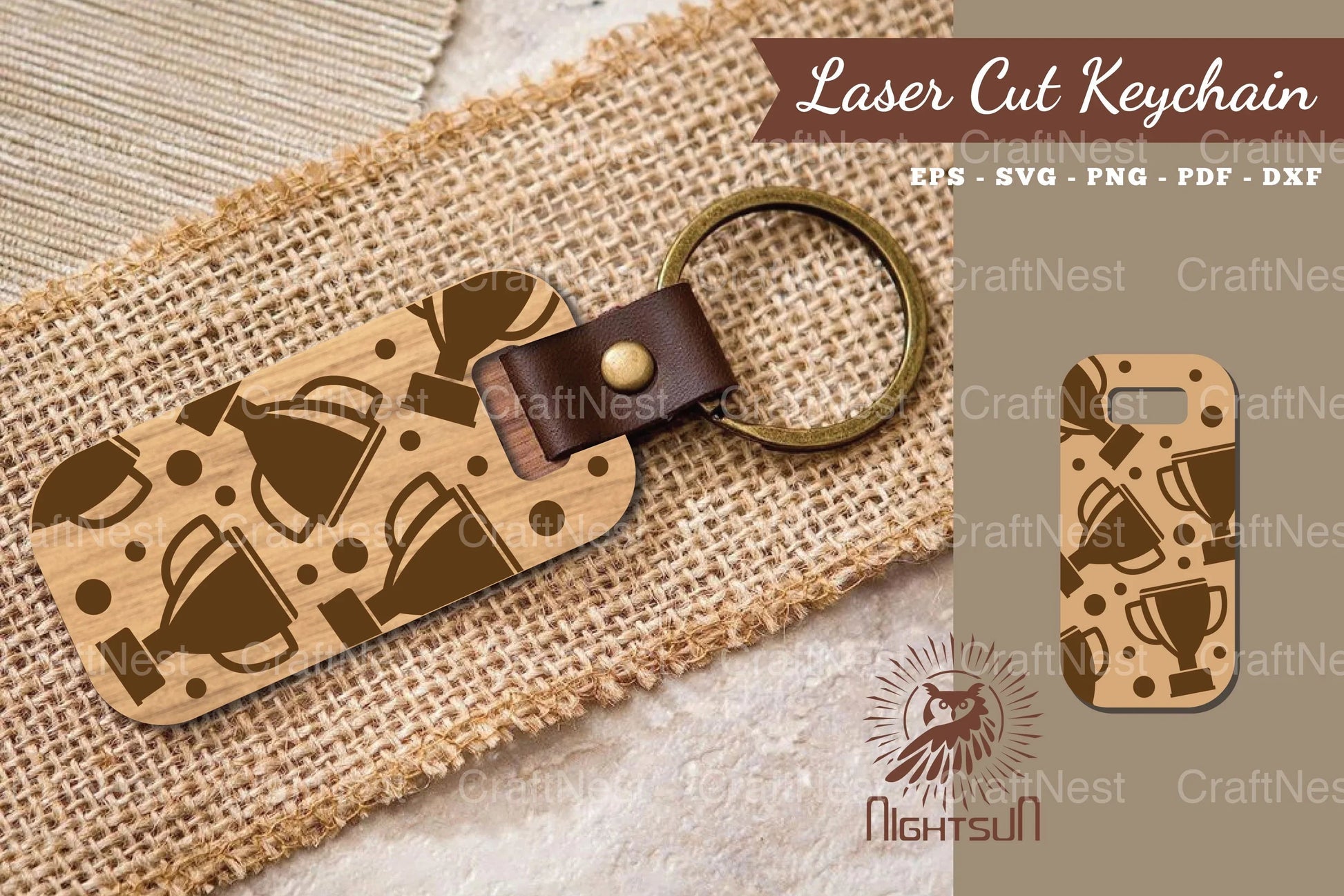 Trophy Laser Cut Keychain Design Bundle - CraftNest - Digital Crafting and Art