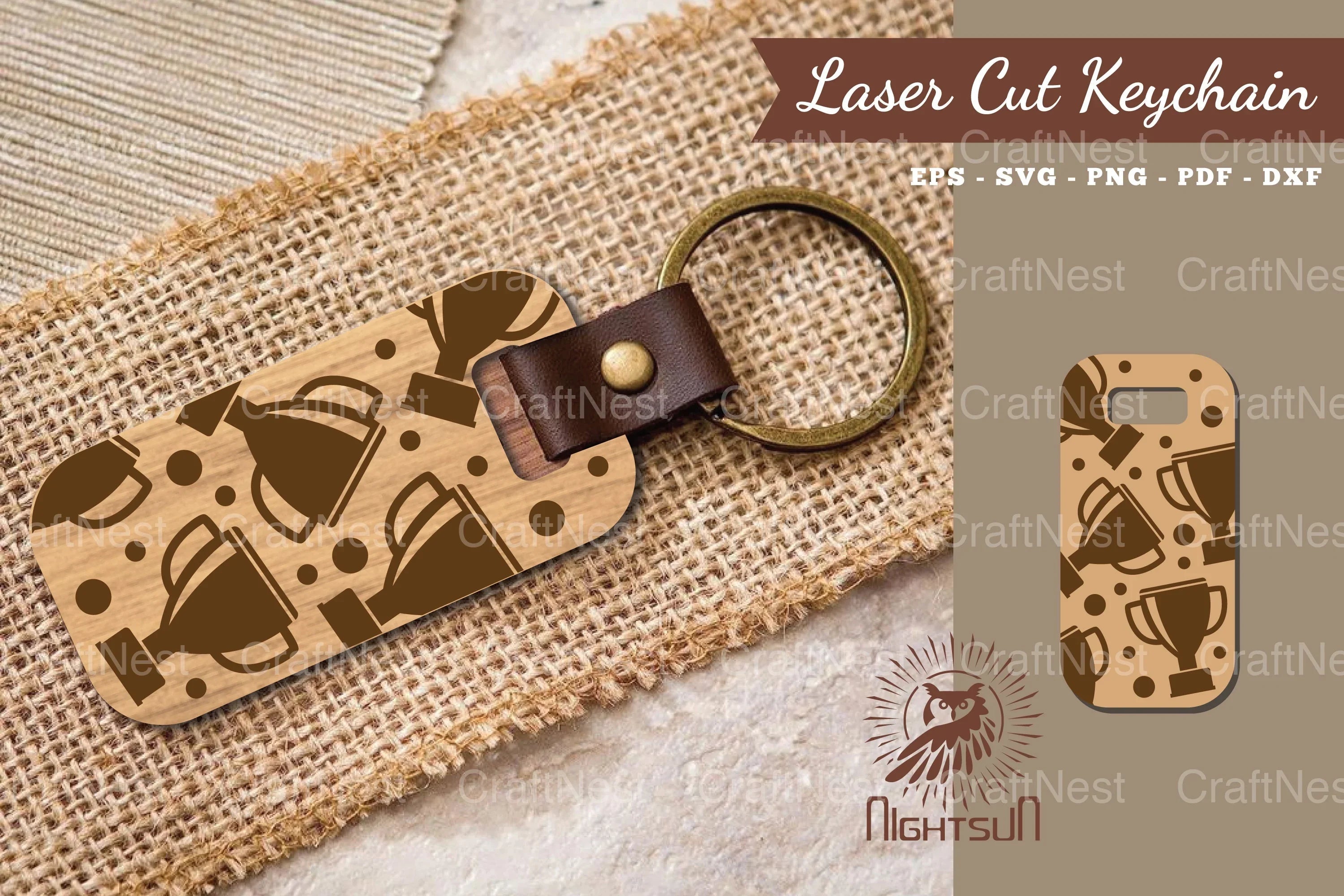 Trophy Laser Cut Keychain Design Bundle - CraftNest - Digital Crafting and Art