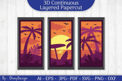Tropical Beach 3D Layered Papercut SVG Bundle - CraftNest - Digital Crafting and Art