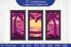 Tropical Beach 3D Layered Papercut SVG Bundle - CraftNest - Digital Crafting and Art