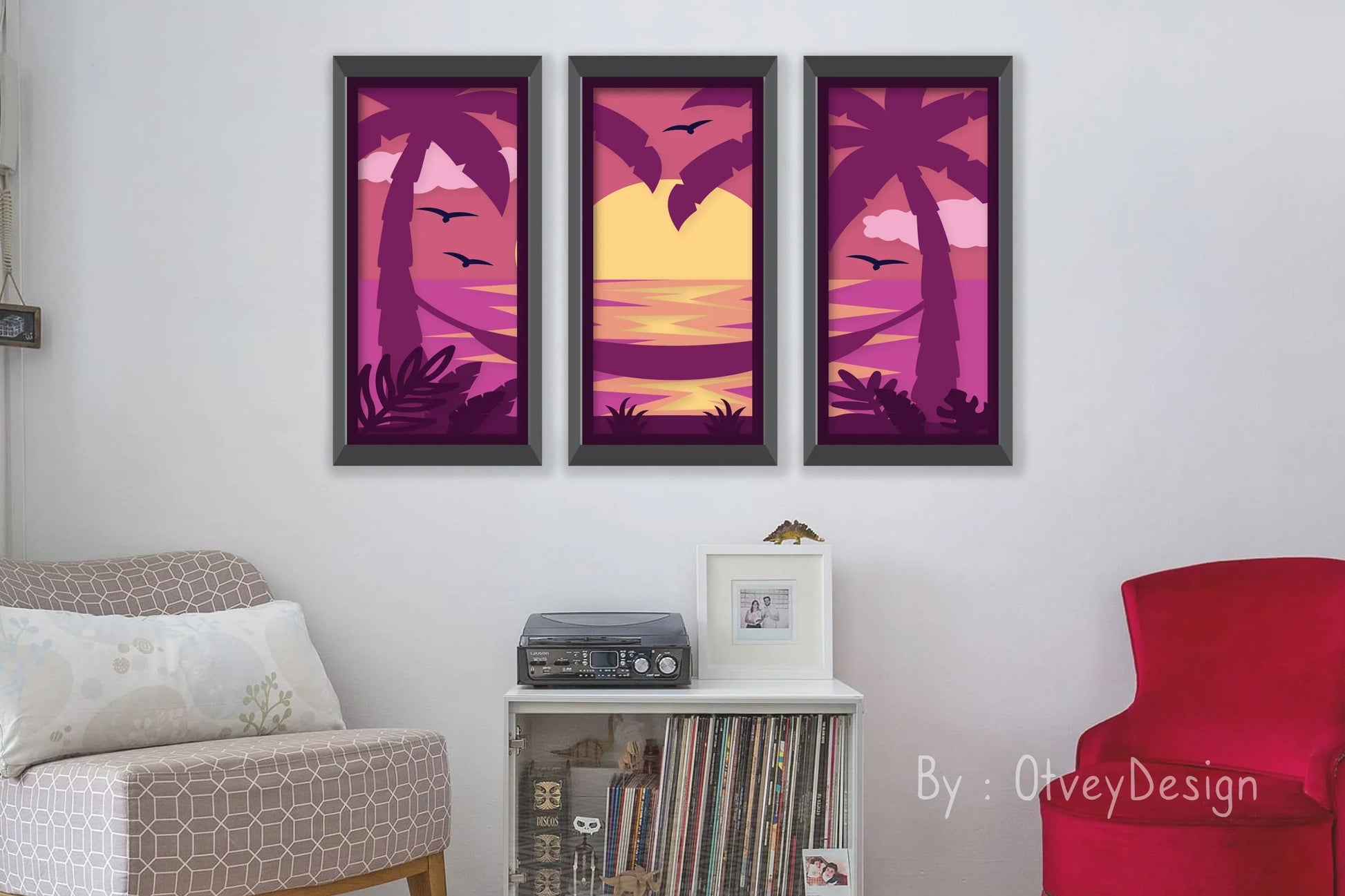 Tropical Beach 3D Layered Papercut SVG Bundle - CraftNest - Digital Crafting and Art