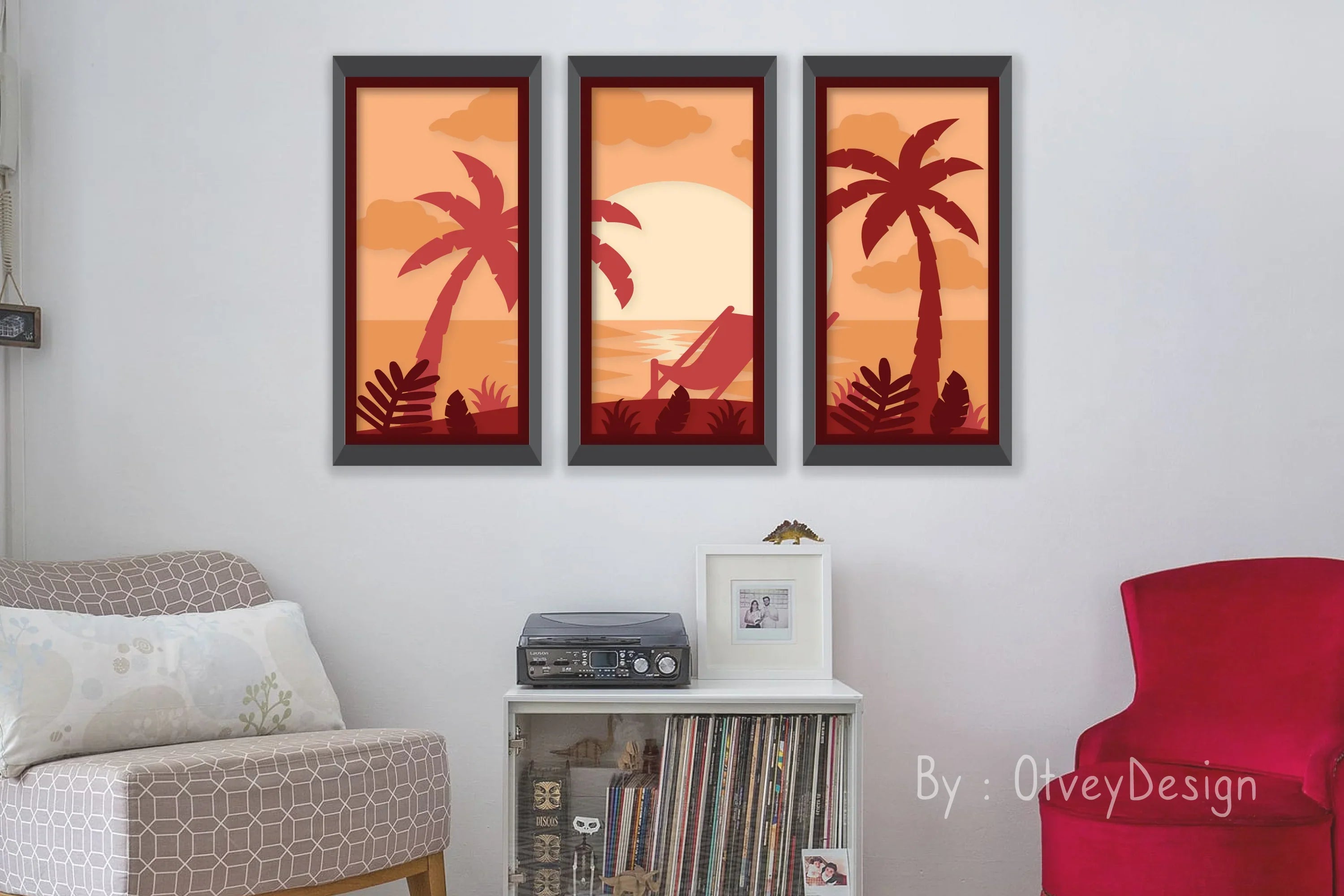 Tropical Beach 3D Layered Papercut SVG Bundle - CraftNest - Digital Crafting and Art