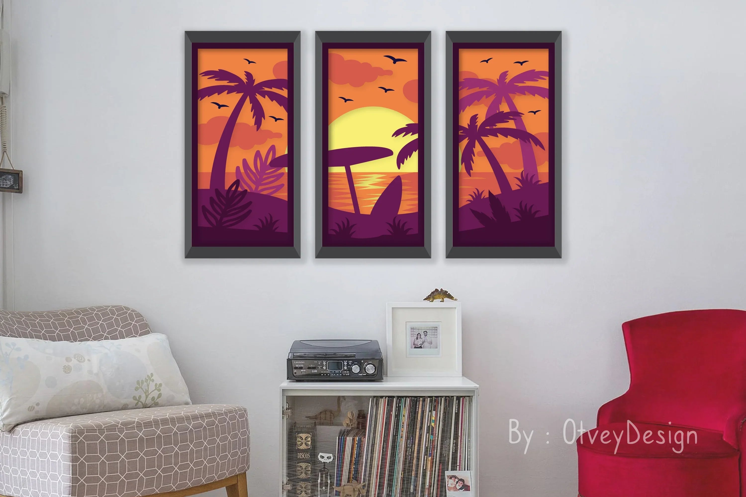 Tropical Beach 3D Layered Papercut SVG Bundle - CraftNest - Digital Crafting and Art