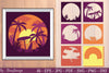 Tropical Beach Sunset 3D Shadow Box SVG Bundle