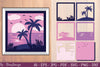 Tropical Beach Sunset 3D Shadow Box SVG Bundle