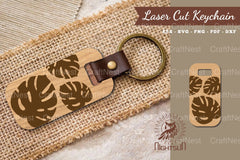 Tropical Leaves Laser Cut Keychain Design Bundle - CraftNest - Digital Crafting and Art