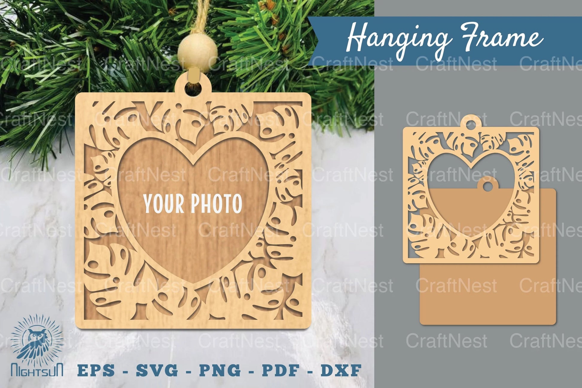 Tropical Leaves Laser Cut Photo Frame SVG Bundle - CraftNest - Digital Crafting and Art