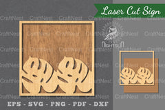 Tropical Leaves Laser Cut Sign Clipart Bundle - CraftNest - Digital Crafting and Art